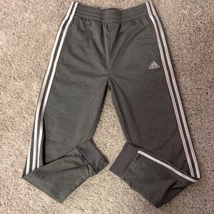 Adidas Kids Charcoal Joggers with White Stripes